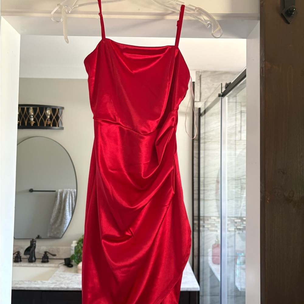 Honey and Rosie Vibrant Red Mini Dress